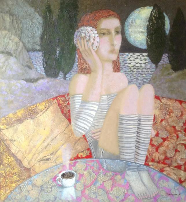Звуки ночного моря. х.м. 70х75см.  2014г.